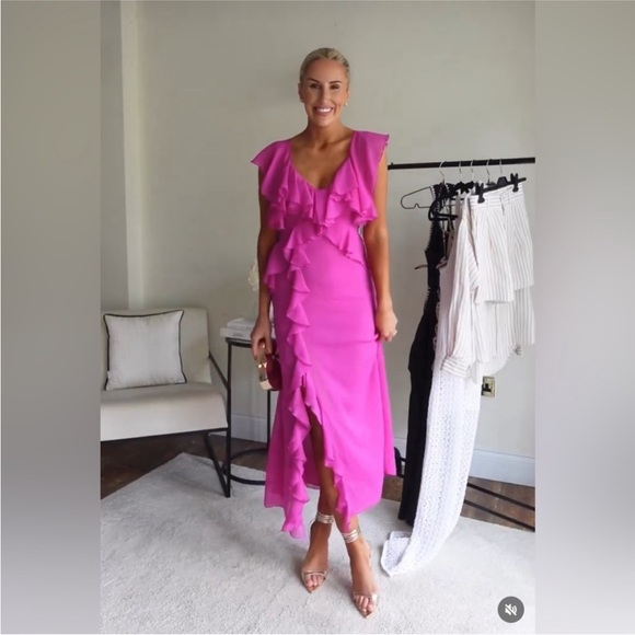 Zara ruffled midi slip dress - Picture 1 of 5